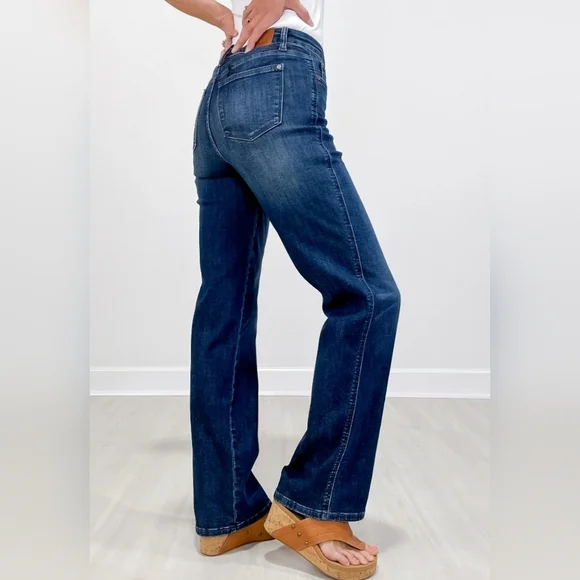 Judy Blue MR Tummy Control Classic Dark Wash Straight Fit Jeans Various NEW - Picture 9 of 16